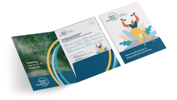 Corporate Design auf Printprodukten angewendet Corporate Design angewandt: Ein Folder mit eingelegtem Bestellformular