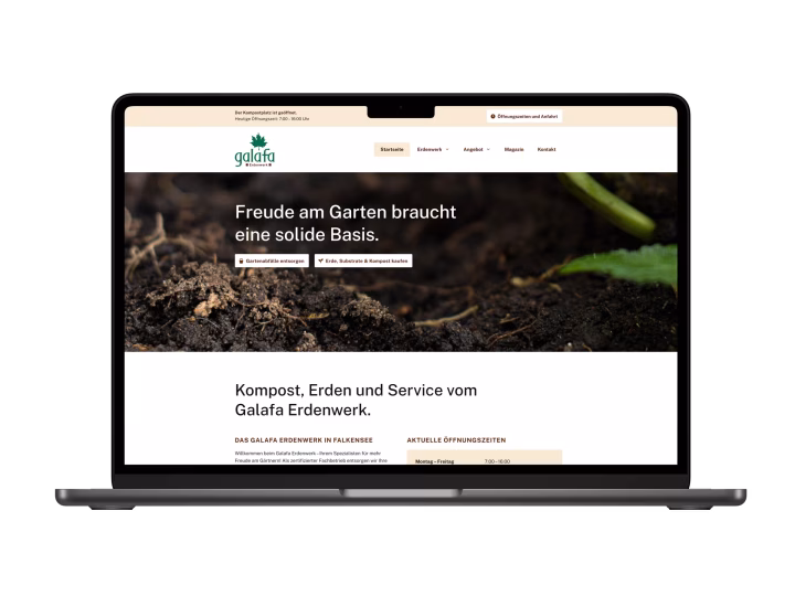 Webdesign für Galafa GmbH in Falkensee Das Webdesign für die Galafa GmbH in Falkensee